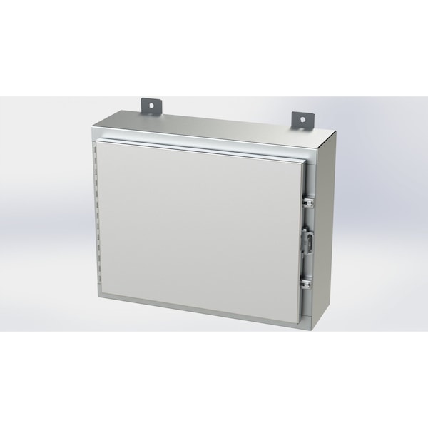 Padlockable Hasp Electrical Enclosures, 16 in H, 6 in D, 20 in W, NEMA 4X, 316 Stainless Steel